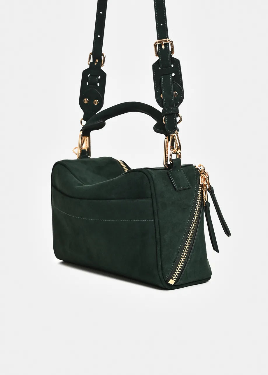 Essentiel Antwerp Green Suede Leather Bobbi Bag