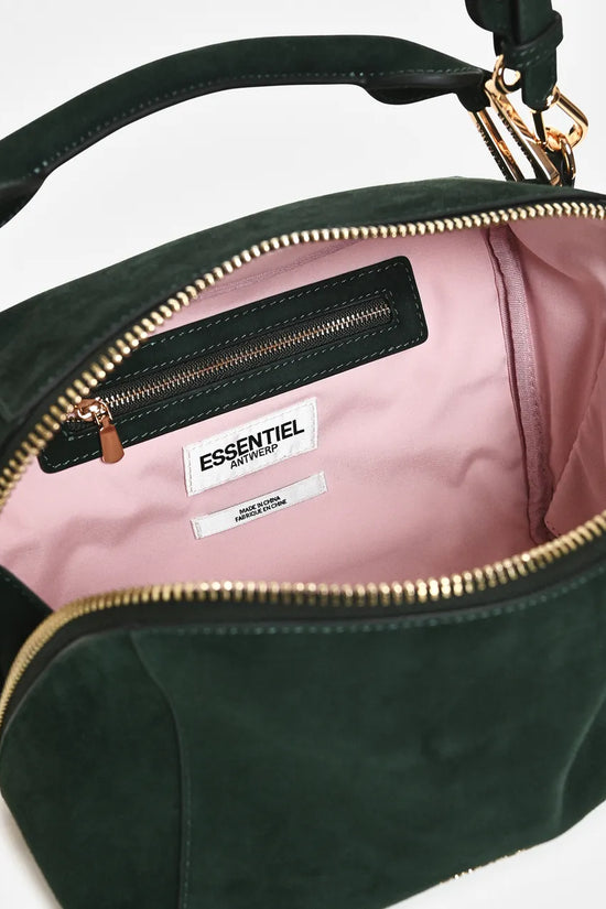 Essentiel Antwerp Green Suede Leather Bobbi Bag
