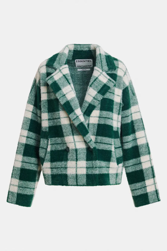 Essentiel Antwerp Forest Green Green checked Cardigan