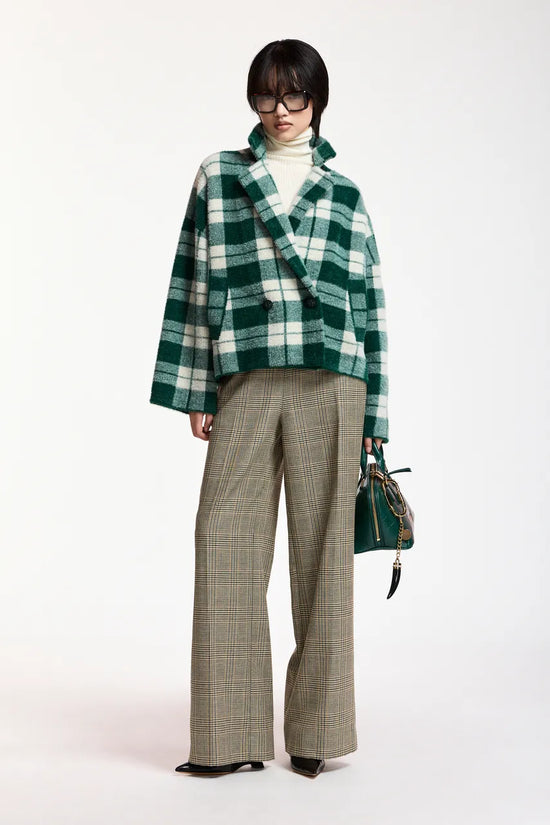 Essentiel Antwerp Forest Green Green checked Cardigan