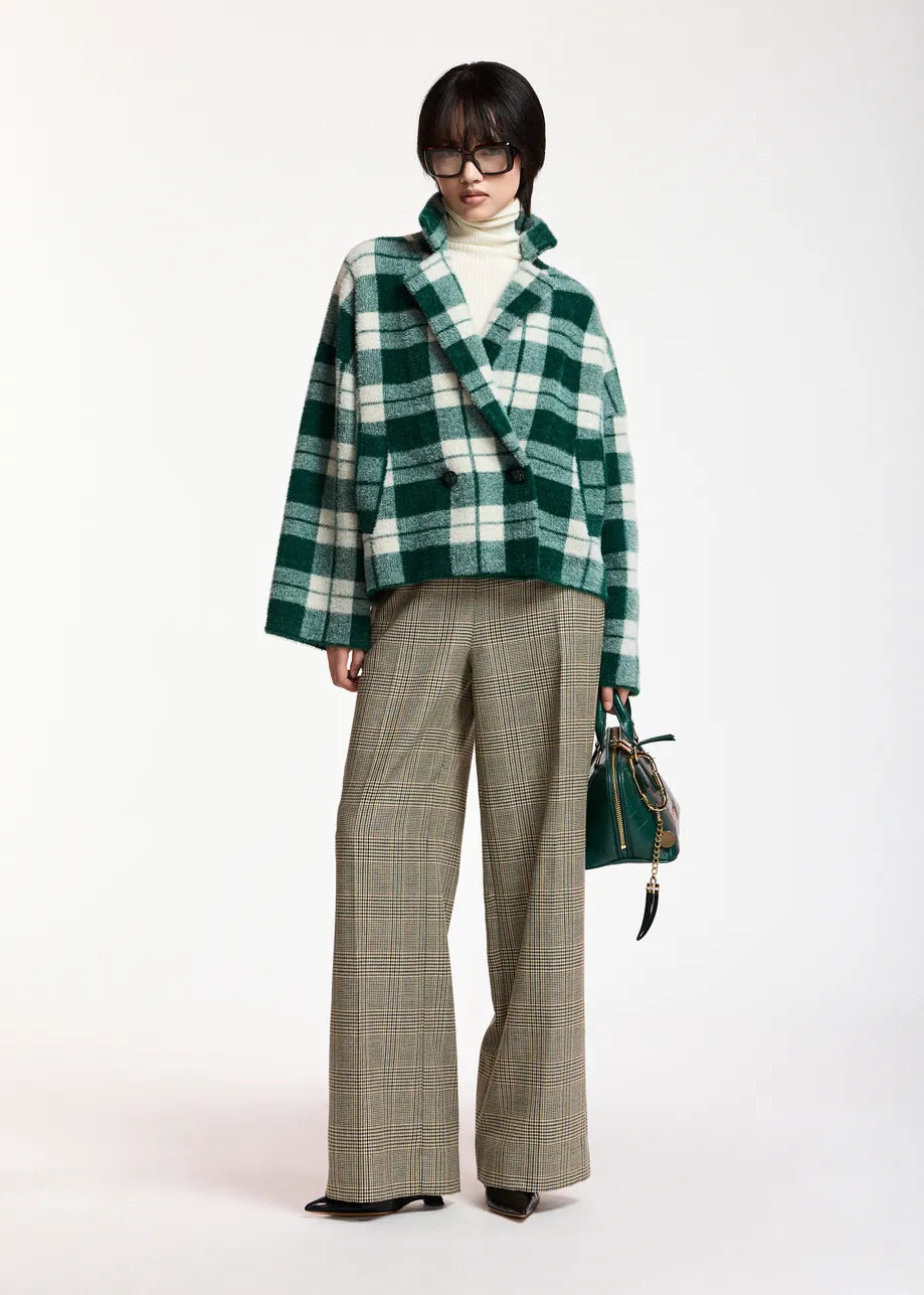Essentiel Antwerp Forest Green Green checked Cardigan