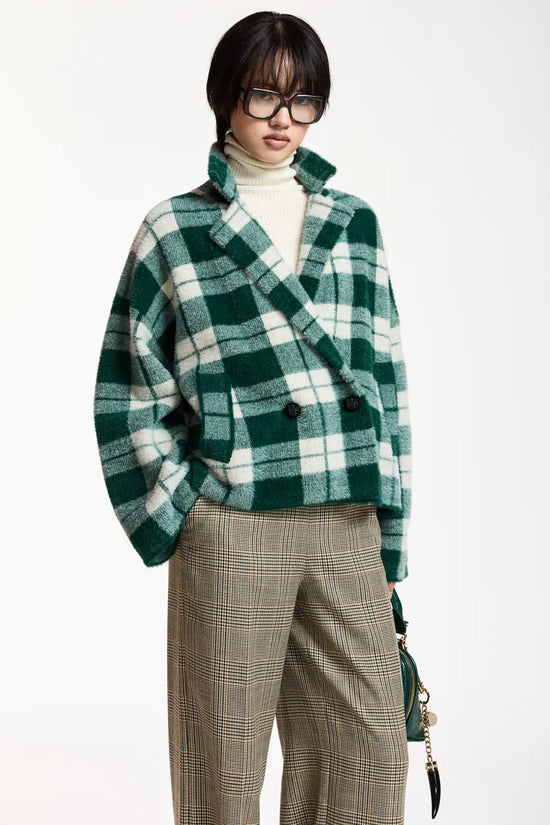 Essentiel Antwerp Forest Green Green checked Cardigan