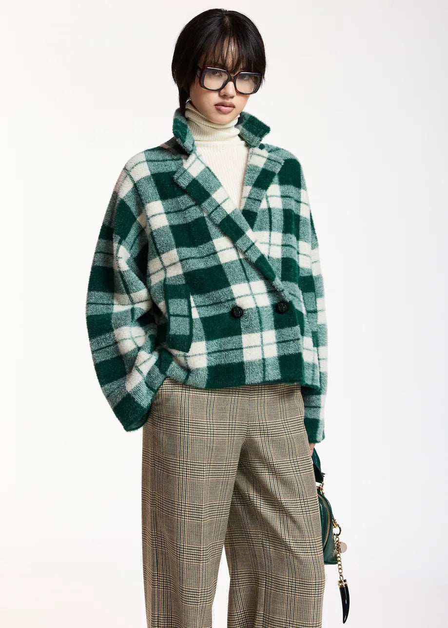 Essentiel Antwerp Forest Green Green checked Cardigan