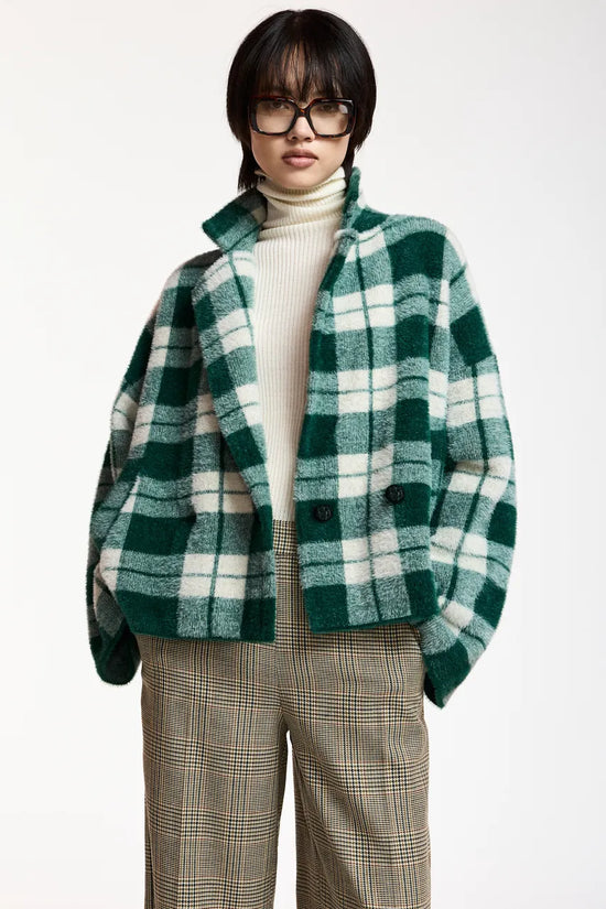 Essentiel Antwerp Forest Green Green checked Cardigan