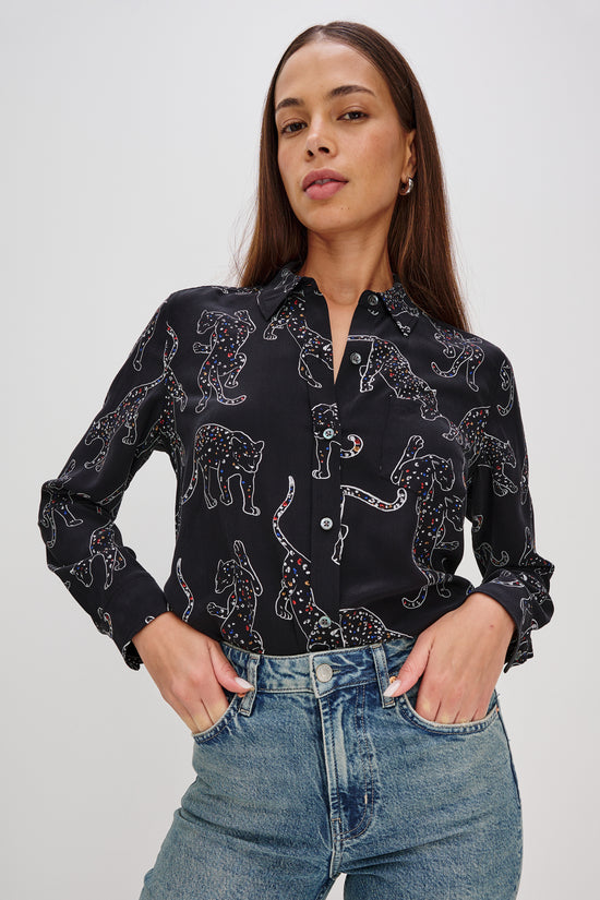 Rails jaguar print silk shirt Kate