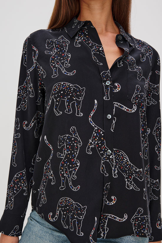 Rails jaguar print silk shirt Kate