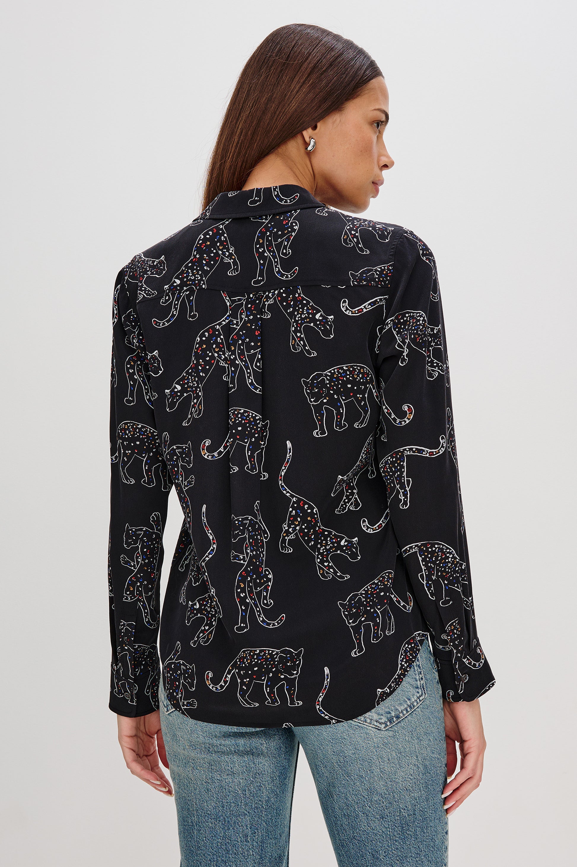 Rails jaguar print silk shirt Kate
