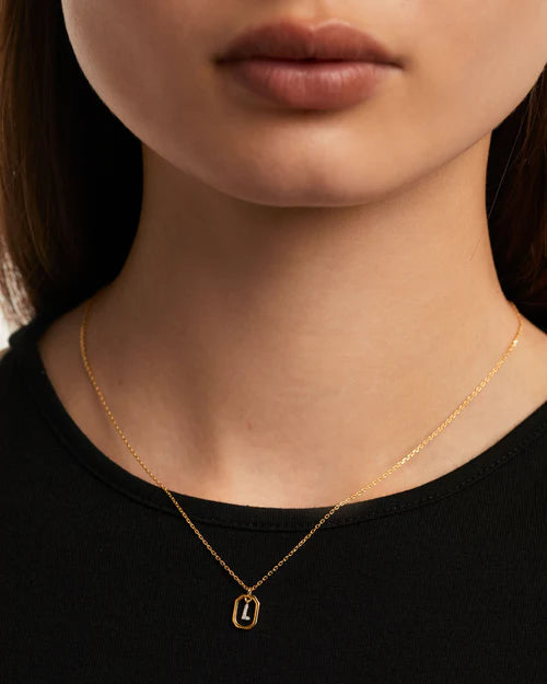 PDPaola Mini gold Letter L necklace CO02-523