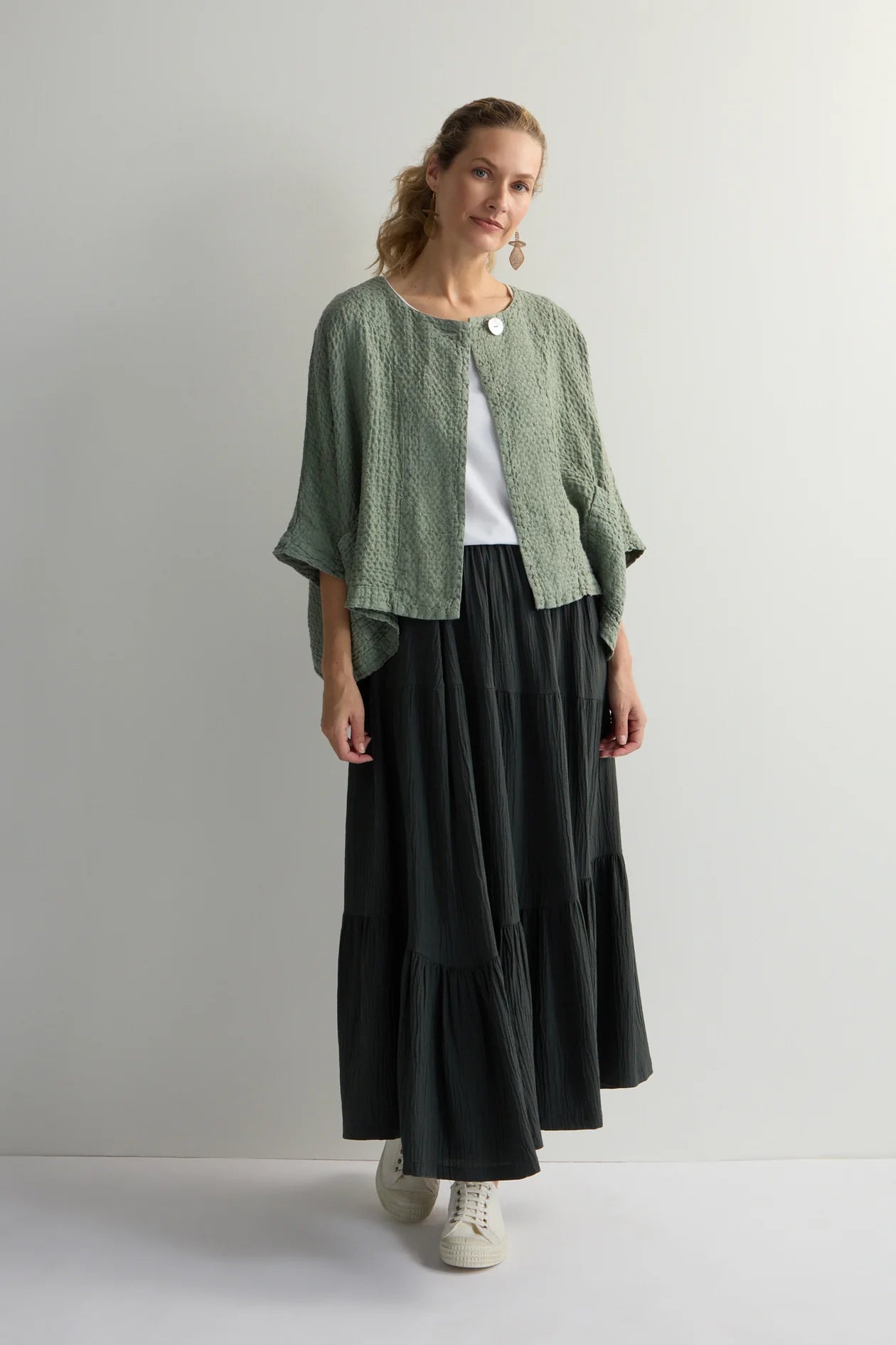Sahara waffle linen boxy jacket