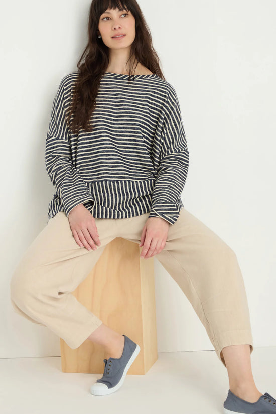 Sahara Putty Twisted Linen Crop Bubble Trouser