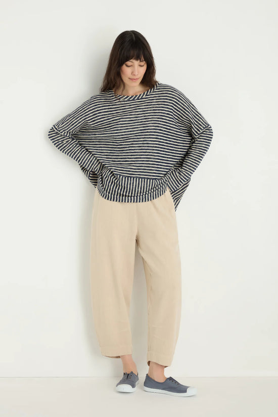 Sahara Putty Twisted Linen Crop Bubble Trouser