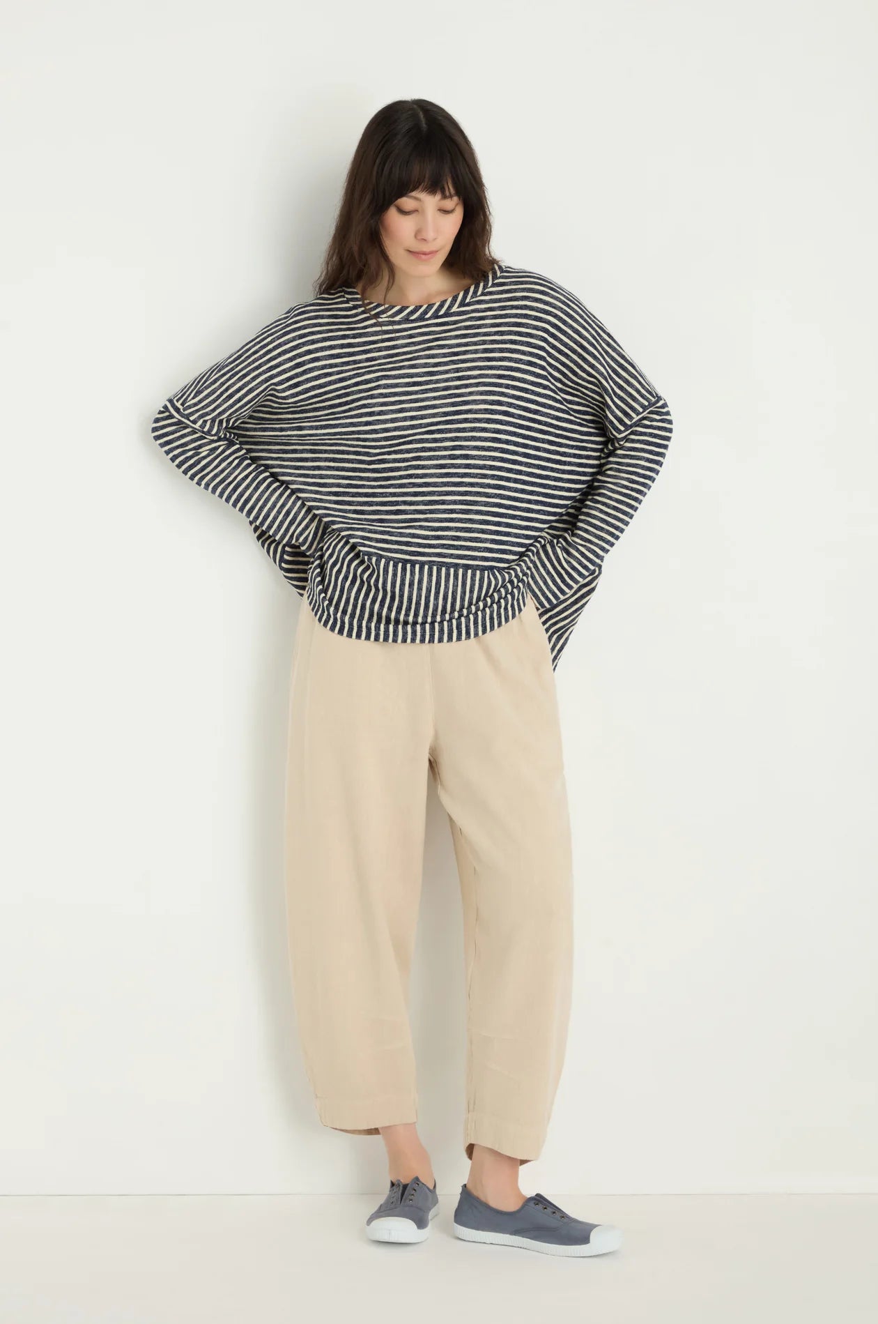 Sahara Putty Twisted Linen Crop Bubble Trouser