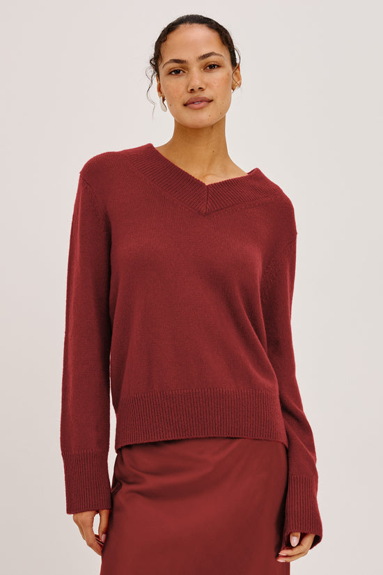 Rails Crimson V-Neck Wool & Cashmere Blend Sweater