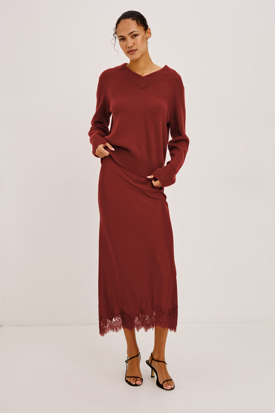 Rails Crimson V-Neck Wool & Cashmere Blend Sweater