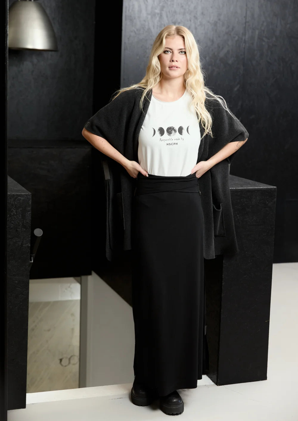 Henriette Steffensen Soft Black Long Oversized Jacket