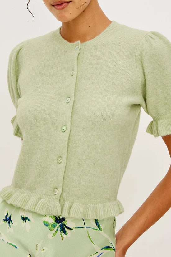 Rails Green Short Sleeve Crew Neck Cardigan
