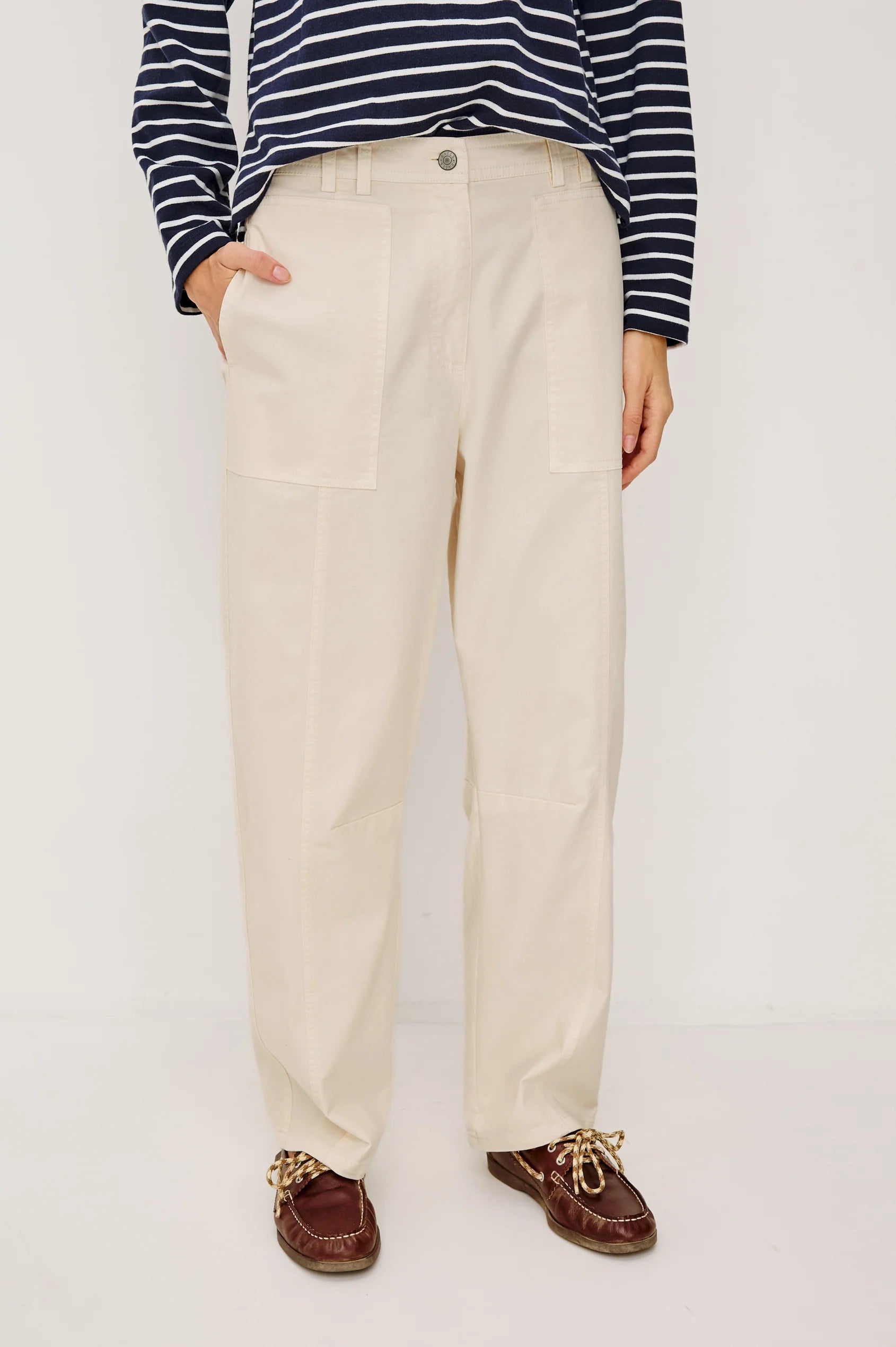 Rails Ivory straight leg relaxed stretch twill trousers Lunar