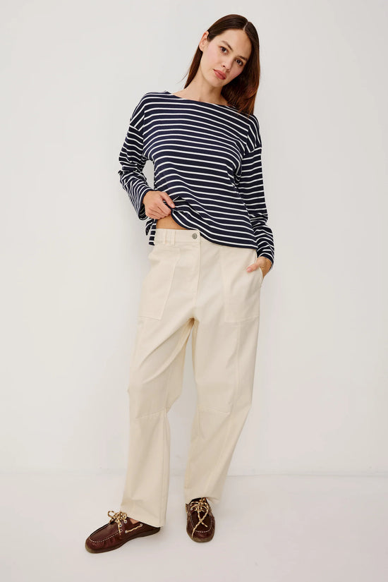 Rails Ivory straight leg relaxed stretch twill trousers Lunar