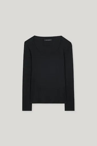 Luisa Cerano Black square neck top 318224