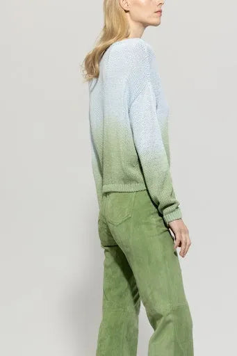 Luisa Cerano linen blend two tone sweater 118598