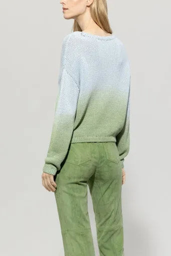 Luisa Cerano linen blend two tone sweater 118598