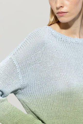 Luisa Cerano linen blend two tone sweater 118598