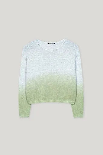 Luisa Cerano linen blend two tone sweater 118598