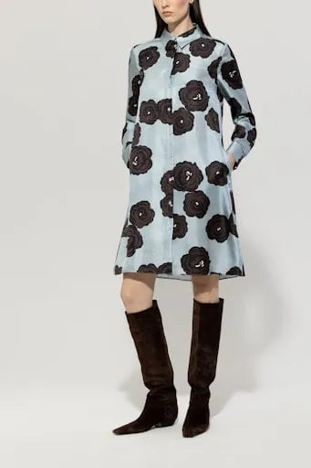 Luisa Cerano flower print silk dress 718565