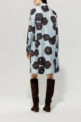 Luisa Cerano flower print silk dress 718565