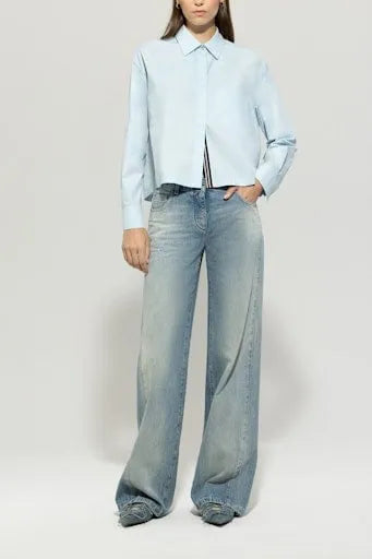 Luisa Cerano cotton sky blue shirt 218557