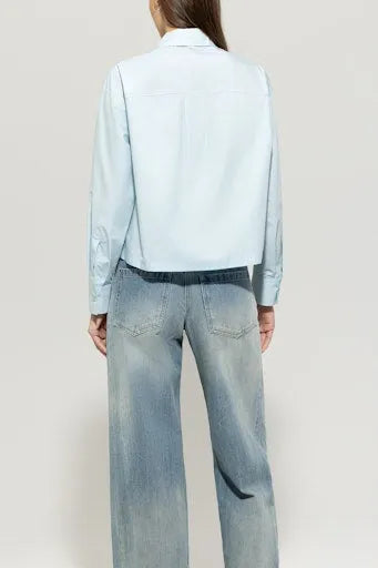 Luisa Cerano cotton sky blue shirt 218557