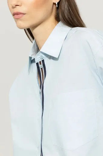 Luisa Cerano cotton sky blue shirt 218557