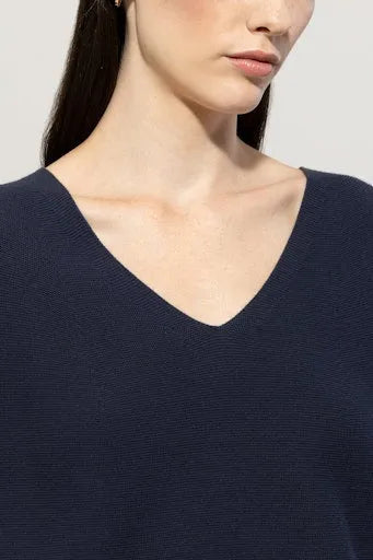 Luisa Cerano v neck sweater 118624 Blue