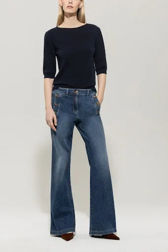 Luisa Cerano blue cashmere blend sweater 128686