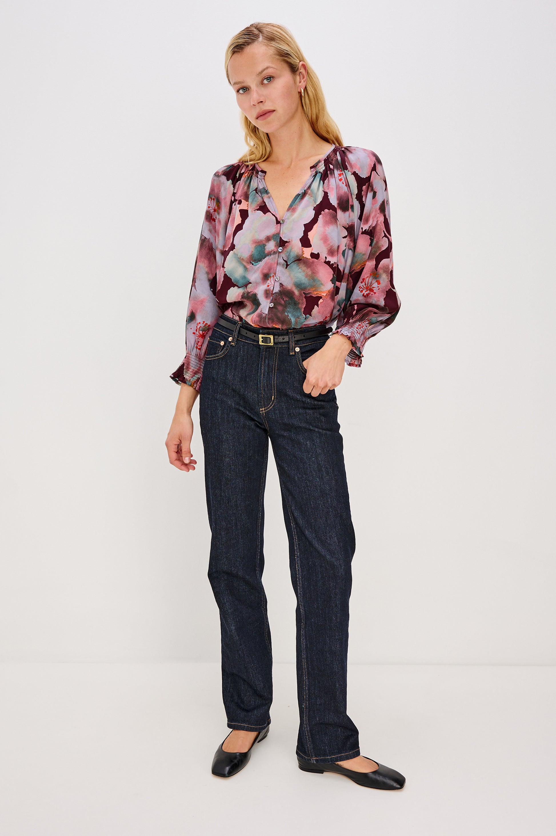 Rails magenta floral print top Mariah
