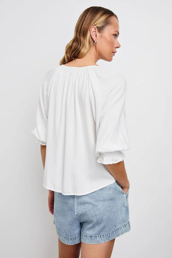 Rails pearl gathered neck shirt MARIAH