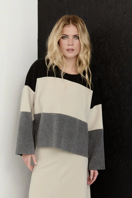 Henriette Steffensen Cool Grey Soft Jersey Round Neck Top