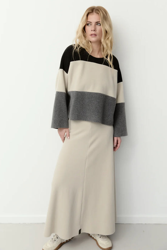 Henriette Steffensen Cool Grey Soft Jersey Round Neck Top