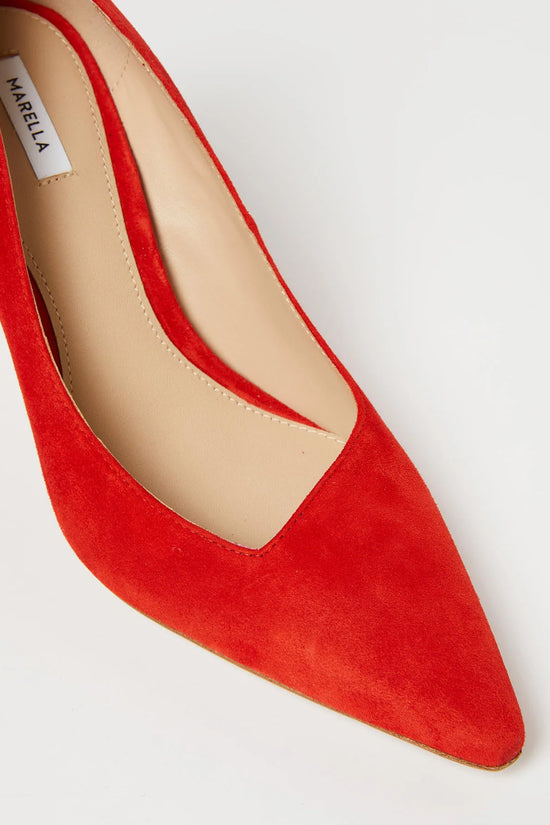 Marella Red Suede Court Shoes