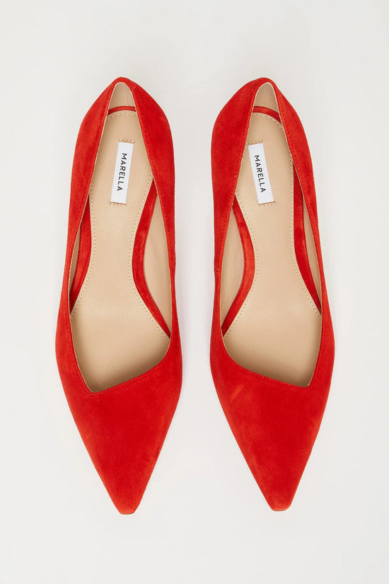 Marella Red Suede Court Shoes