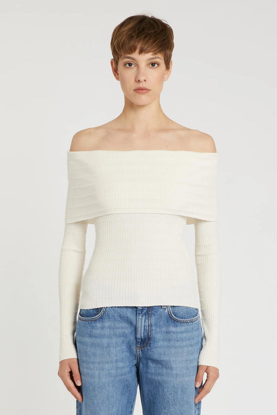 Marella Cream Viscose Blend Cowl Neck Long Sleeve Sweater MLLAQUILA