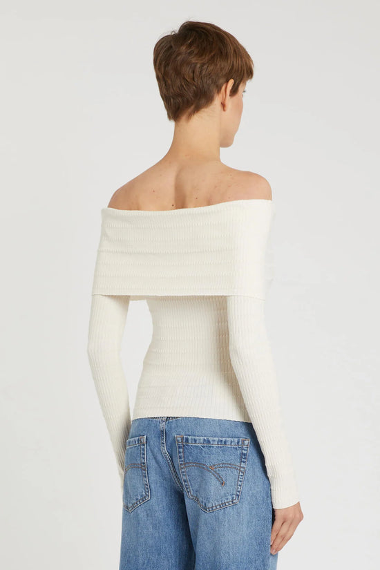 Marella Cream Viscose Blend Cowl Neck Long Sleeve Sweater MLLAQUILA