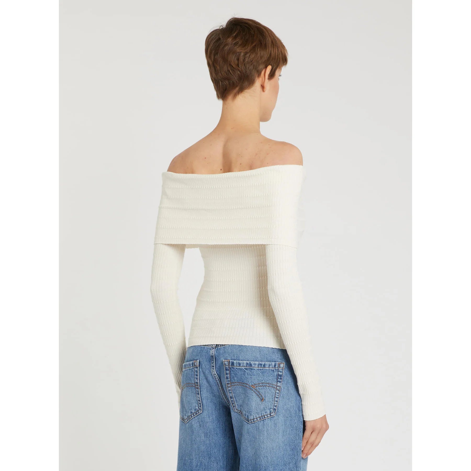 Marella Cream Viscose Blend Cowl Neck Long Sleeve Sweater MLLAQUILA