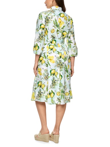 Marc Cain Midi Cotton Shirt Dress with Lemon Print