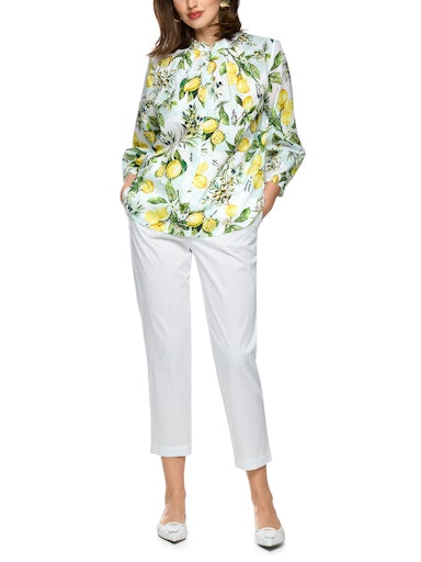 Marc Cain 3/4 Sleeve Cotton Blouse with Lemon Print