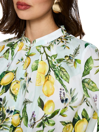Marc Cain 3/4 Sleeve Cotton Blouse with Lemon Print