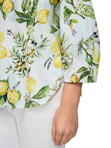 Marc Cain 3/4 Sleeve Cotton Blouse with Lemon Print