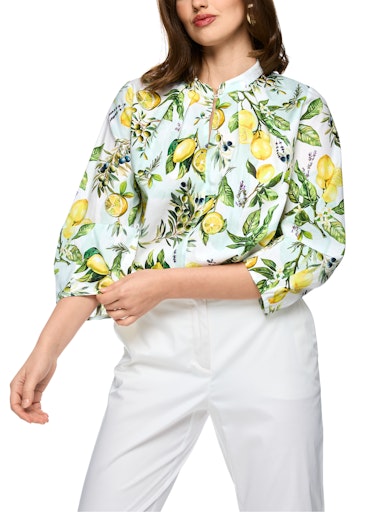 Marc Cain 3/4 Sleeve Cotton Blouse with Lemon Print