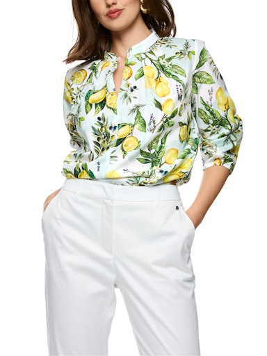 Marc Cain 3/4 Sleeve Cotton Blouse with Lemon Print