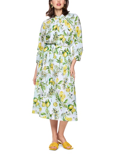 Marc Cain Cotton Midi Skirt with Lemon Print